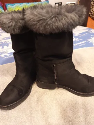 Botas ante negras con pelo