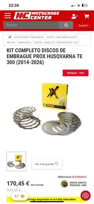 Kit Embrague Husqvarna TE 300 (2014-2026)