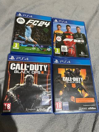 PS4 (PlayStation 4) Negra con juegos