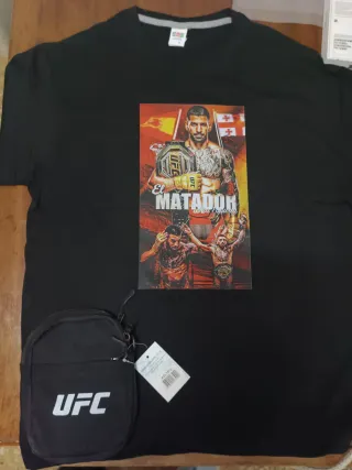 Camiseta y Bolso UFC Negro Talla M hay tallas