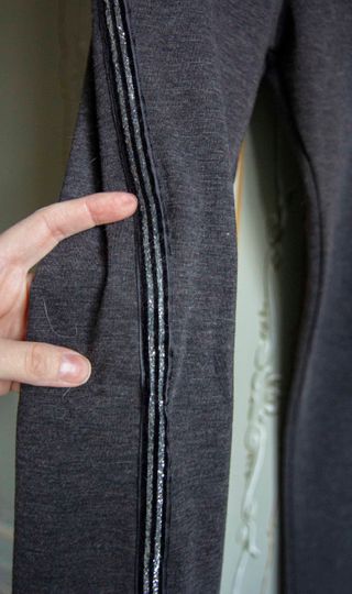 Leggings grigi banda argento/nero tg L