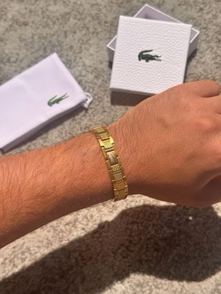Pulsera Lacoste Dorada 19cm Nueva