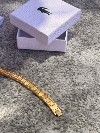 Pulsera Lacoste Dorada 19cm Nueva
