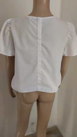 Blusa donna bianca con volant