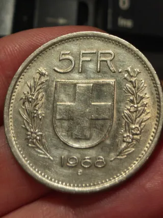 5 Francos Suiza 1968 Ceca B