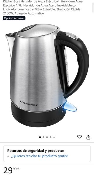 NUEVO Hervidor de Agua Eléctrico KitchenBoss 1.7L