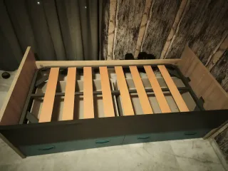 Cama individual con cajones y somier