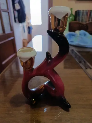 Candelabro y joyero de cerámica