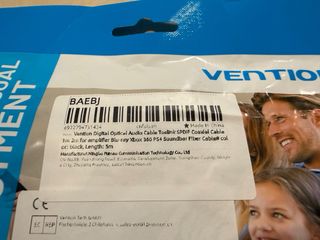 Cable Óptico Digital Vention Toslink SPDIF 5m