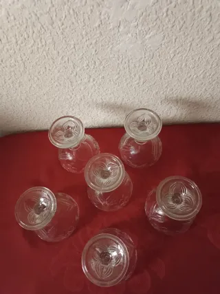 Juego 6 Copas Helado Cristal Tallado