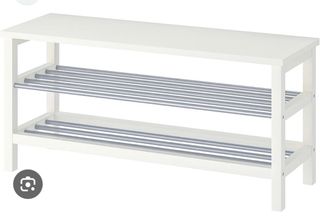 Banco Zapatero Ikea Blanco y plateado