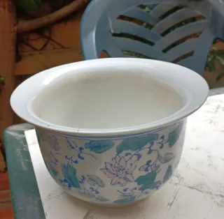 Macetero jarrón cerámica china vintage