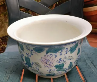 Macetero jarrón cerámica china vintage