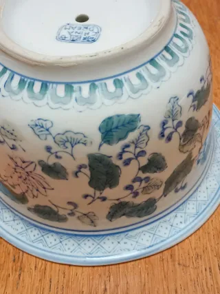 Macetero jarrón cerámica china vintage