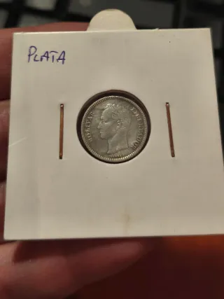 25 Céntimos Venezuela 1954 Plata Ley .835