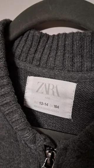 Chaqueta Zara Gris Cremallera Talla L