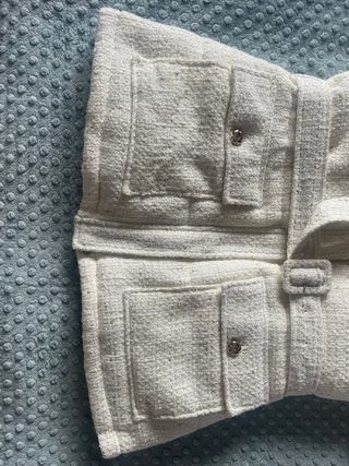 Abrigo Salsa Jeans blanco con pelo