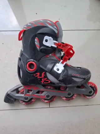 Patines en Línea Oxelo Negros y Rojos ajustable 32