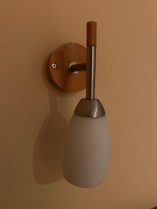 Pareja Apliques Pared Modernos Madera Cristal