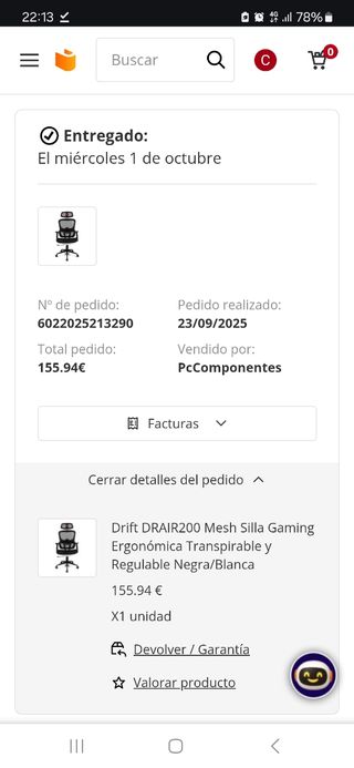 Silla Gaming Ergonómica // Drift DRAIR200