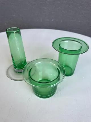 Set 3 jarrones vidrios soplado a boca. Ikea