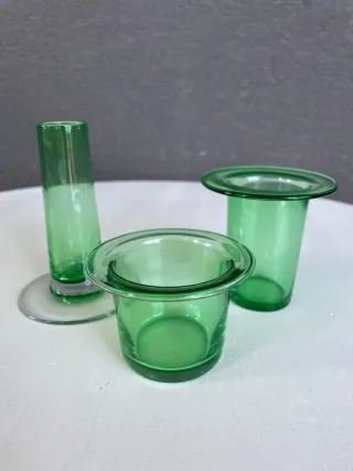 Set 3 jarrones vidrios soplado a boca. Ikea