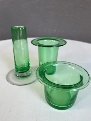 Set 3 jarrones vidrios soplado a boca. Ikea