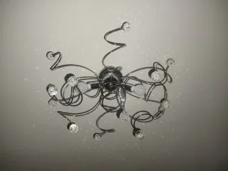 Lampadario 2 luci cristallo e metallo