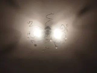 Lampadario 2 luci cristallo e metallo