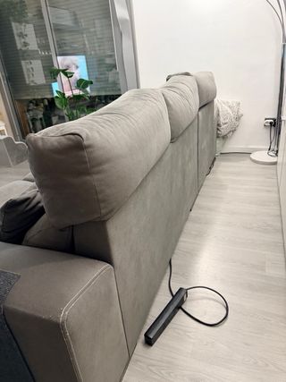 Sofá con Chaiselong gris 280cm
