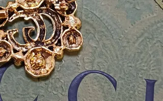 Spilla vintage Gucci GG con cristalli