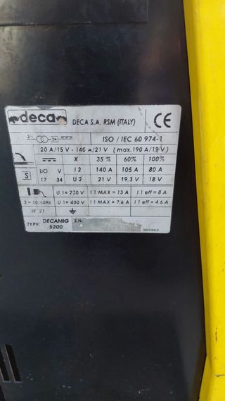Soldadura Deca MIG-MAG 5200