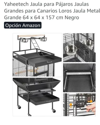 Jaula grande para loros y pájaros