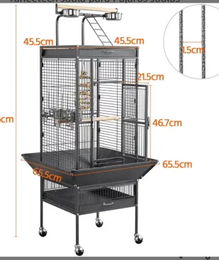 Jaula grande para loros y pájaros
