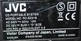 Radio CD Cassette JVC Nero