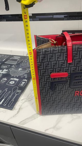 Bolso Fendi Roma Gris ,Rojo y azul marino