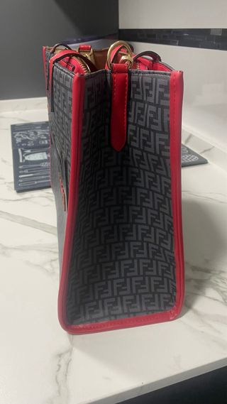 Bolso Fendi Roma Gris ,Rojo y azul marino