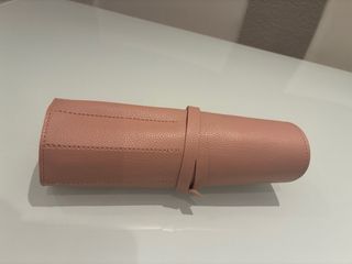 Funda para brochas de maquillaje rosa