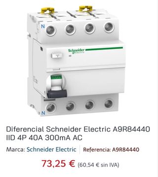 Diferencial Schneider Electric A9R84440