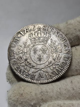 Moneda de plata 1 Ecu 1726 A de Francia París