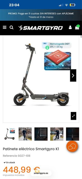 Patinete Smartgyro K1 Nuevo