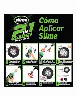 Slime 2 en 1 Sellador Neumáticos y Cámaras