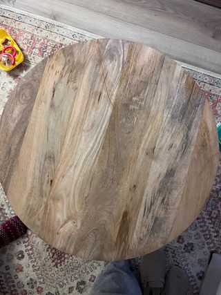 Mesa de centro redonda madera y metal