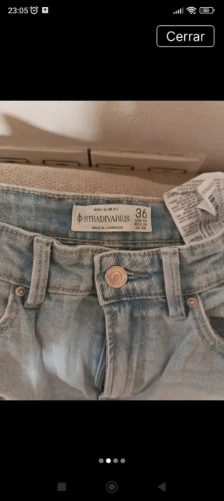 Pantalón vaquero desgarrado talla S