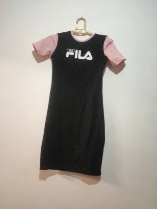 Vestido Fila Verano Negro y Rosa