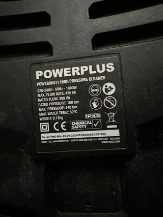 Lavadora de Pressão PowerPlus POWXG90411 140Bar