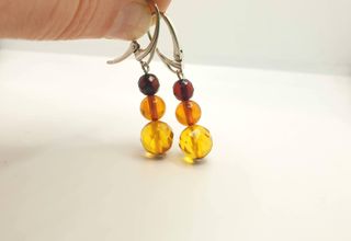 Pendientes Ámbar Báltico y Plata 925