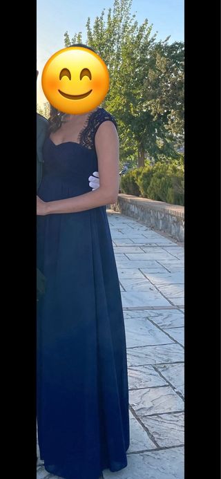 Vestido azul marino invitada