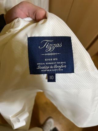 Traje de Comunión Blanco y Dorado