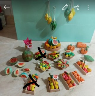 Miniature per presepe: Banco della frutta
